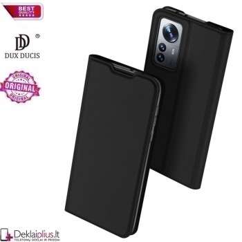 Dux Ducis dirbtinės odos viršelis - juodas (Xiaomi 12 Pro)
